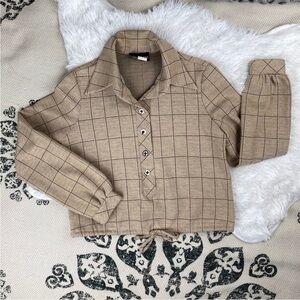 Vintage custom crop top blouse Size 8